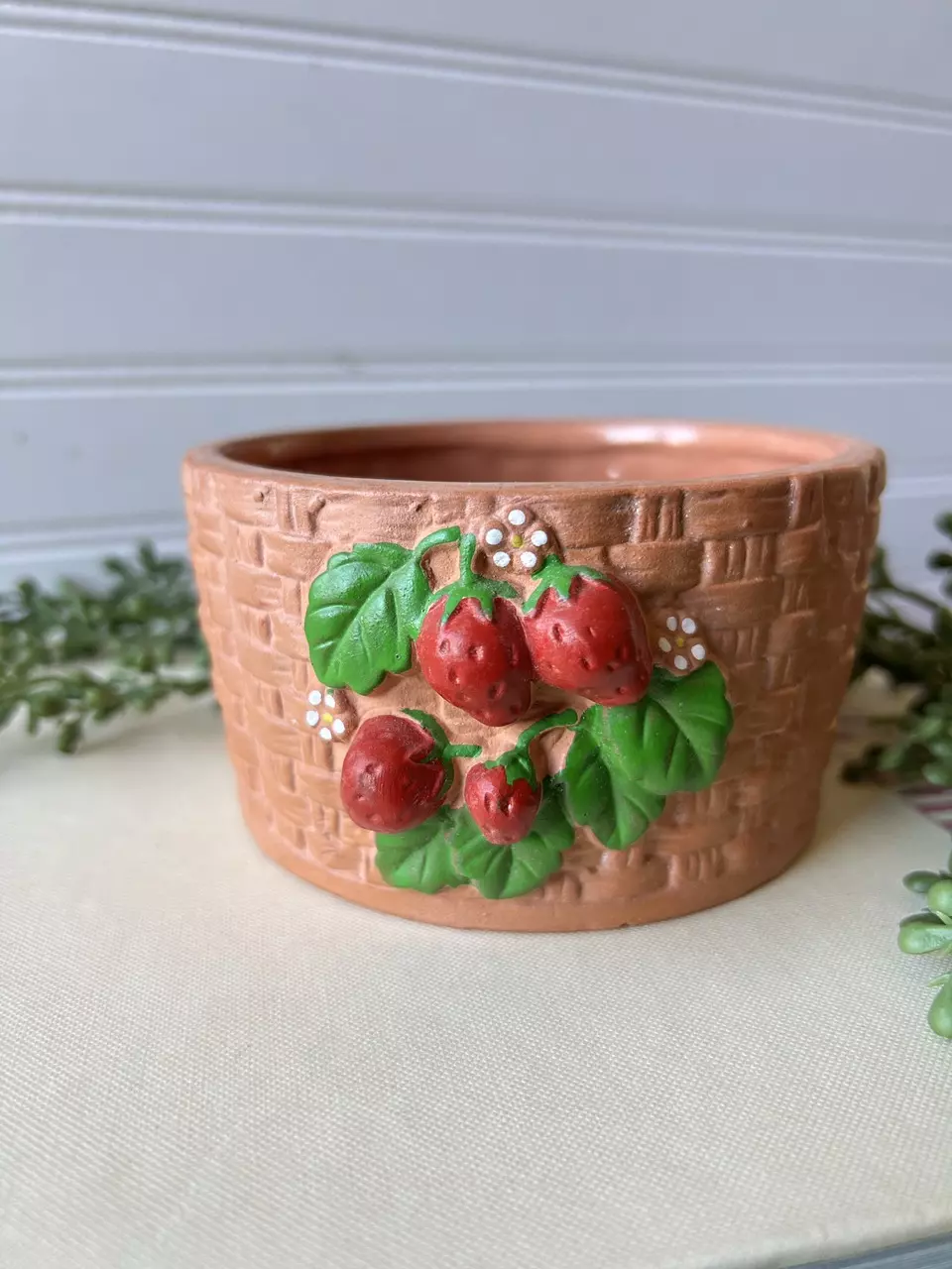 plant/terracotta strawberry “basket” planter-0