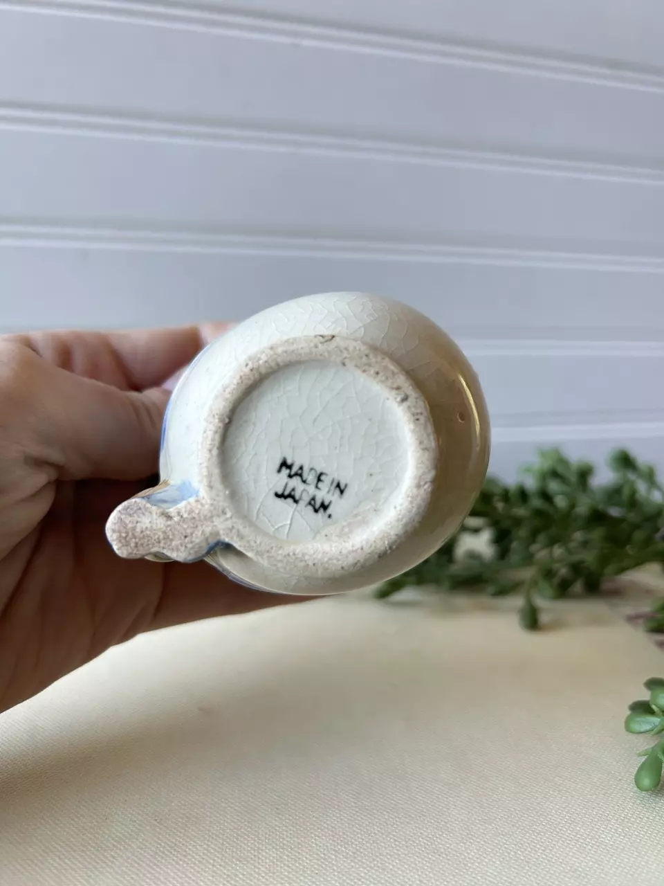 plant/Round, little man creamer, made in Japan-2