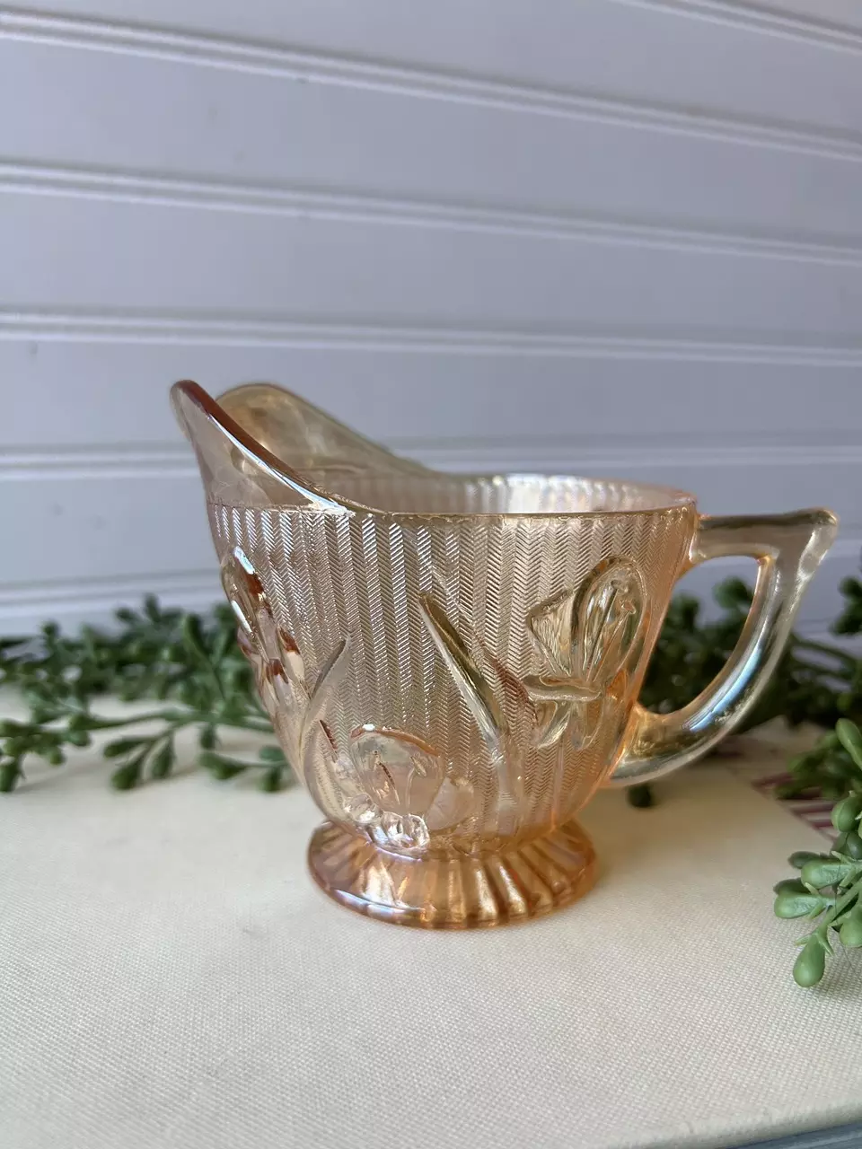 plant/Jeannette Iris Herringbone marigold carnival footed creamer-0