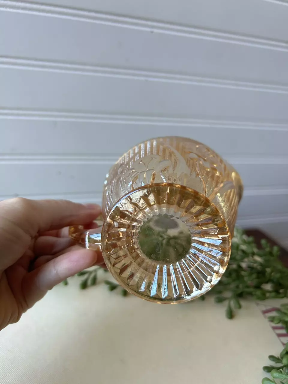 plant/Jeannette Iris Herringbone marigold carnival footed creamer-3