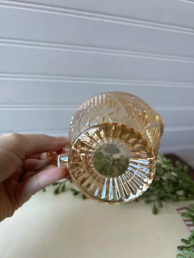 plant/Jeannette Iris Herringbone marigold carnival footed creamer-3-thumbnail