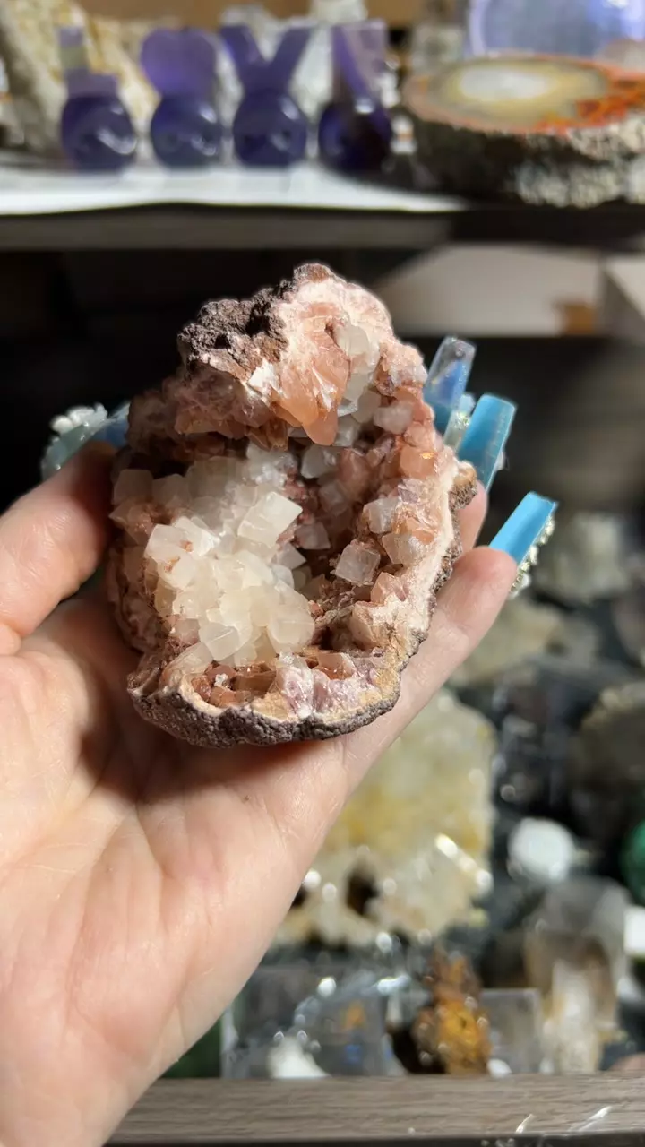 plant/Pink Amethyst Geode with Calcite from Argentina-0