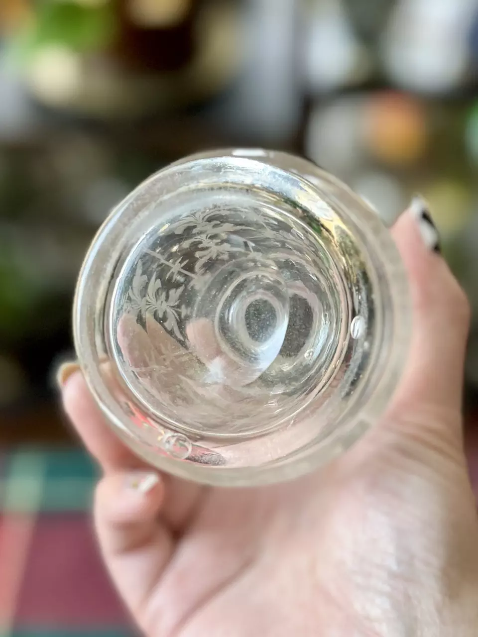 plant/Etched glass cologne bottle-3