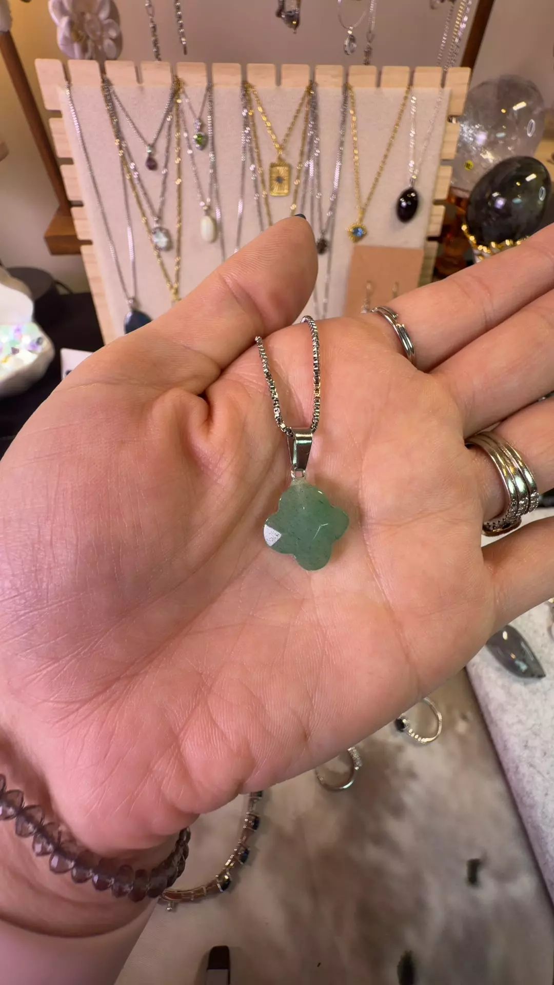 plant/green aventurine necklace-0