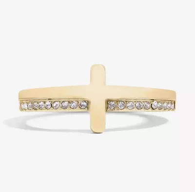 plant/18k over stainless steel cross ring size 7-0-thumbnail