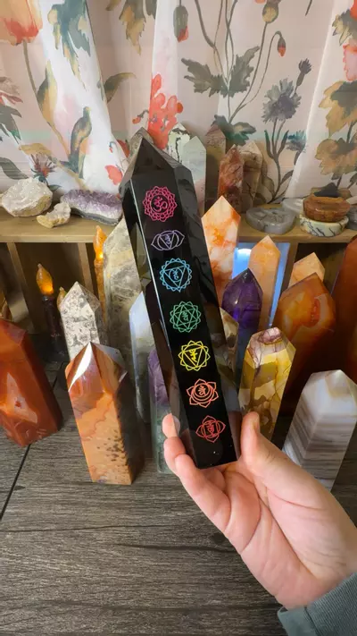 plant/$48 | Obsidian Chakra Tower-0-thumbnail