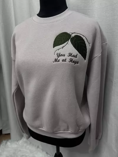 plant/You had me at Hoya- Aceh - Crewneck sweatshirt- Small- Pink-0-thumbnail