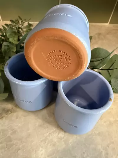 plant/La Fermière periwinkle blue terra cotta yogurt pots-1-thumbnail