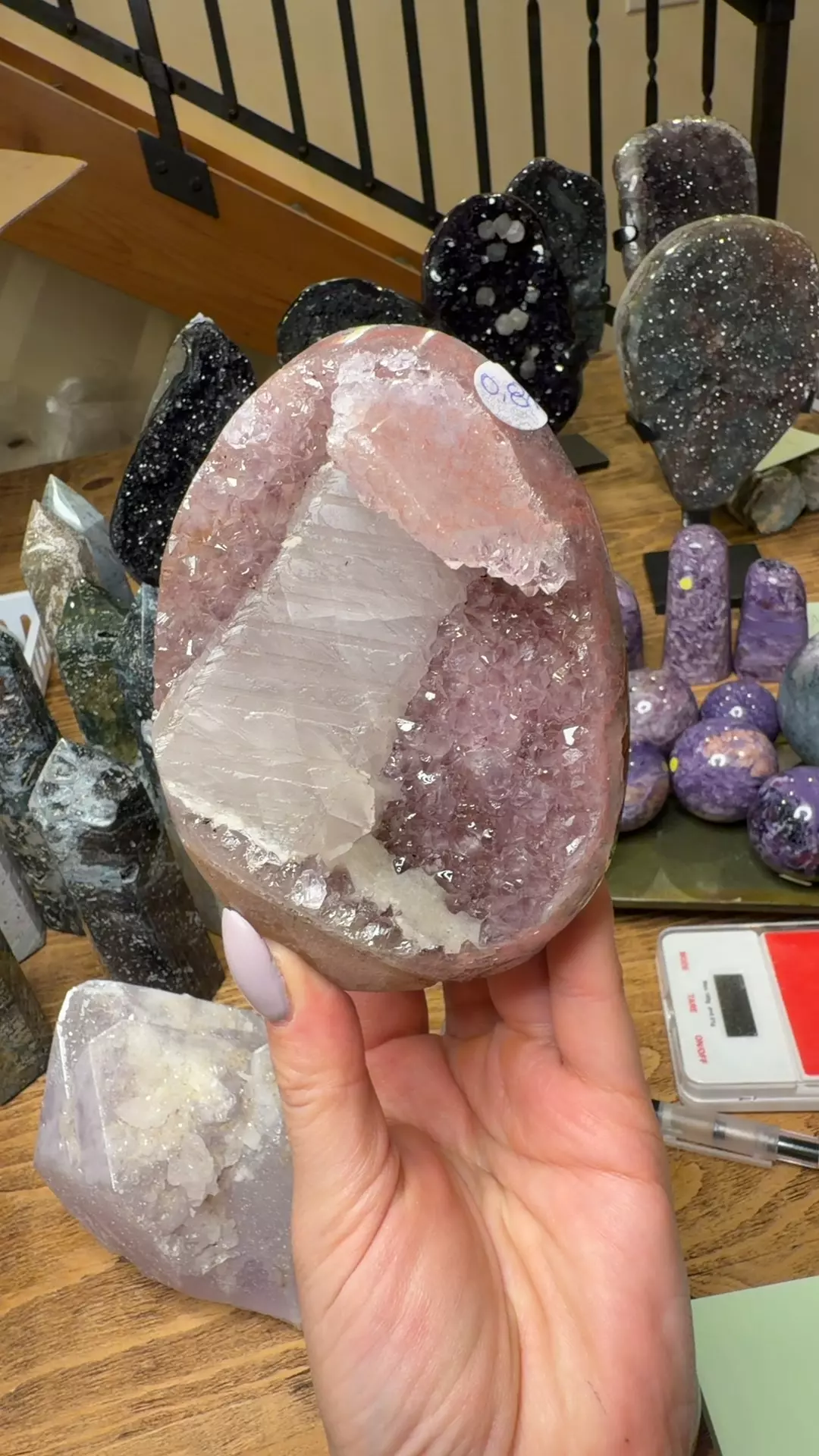 plant/Uruguay pink amethyst with calcite-0
