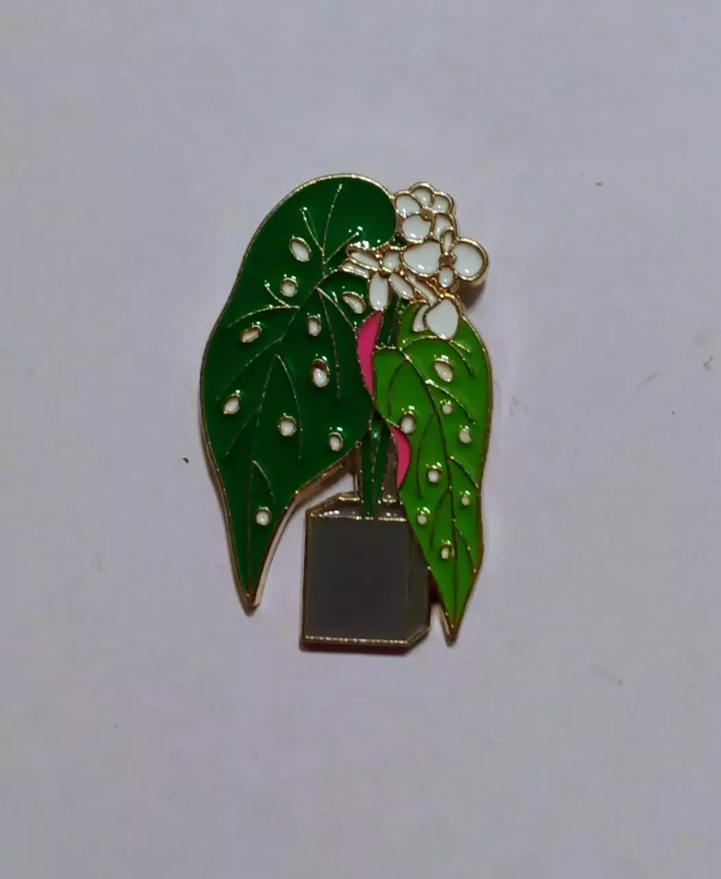 plant/Begonia Maculata Metal Enamel Pin-0