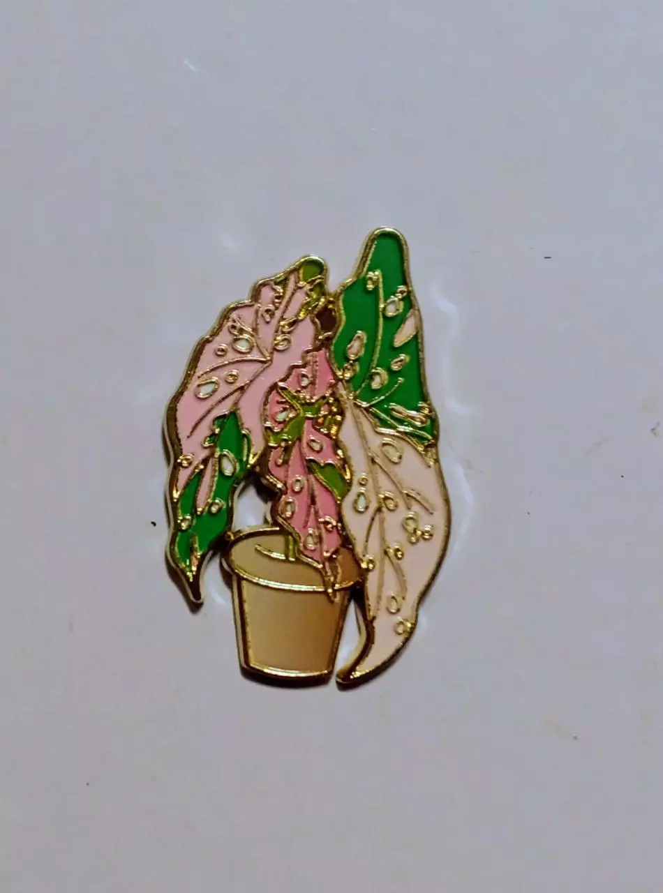 plant/Pink Var. Begonia Metal Enamel Pin-0