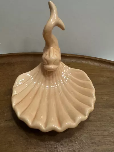 plant/Holland Mold ceramic koi fish shell soap or trinket dish-0-thumbnail