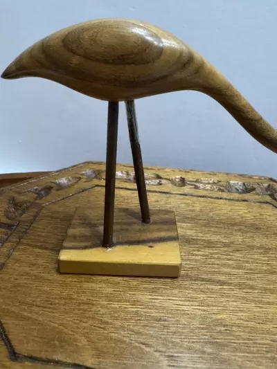 plant/Artist Made Long Neck wooden bird-2-thumbnail