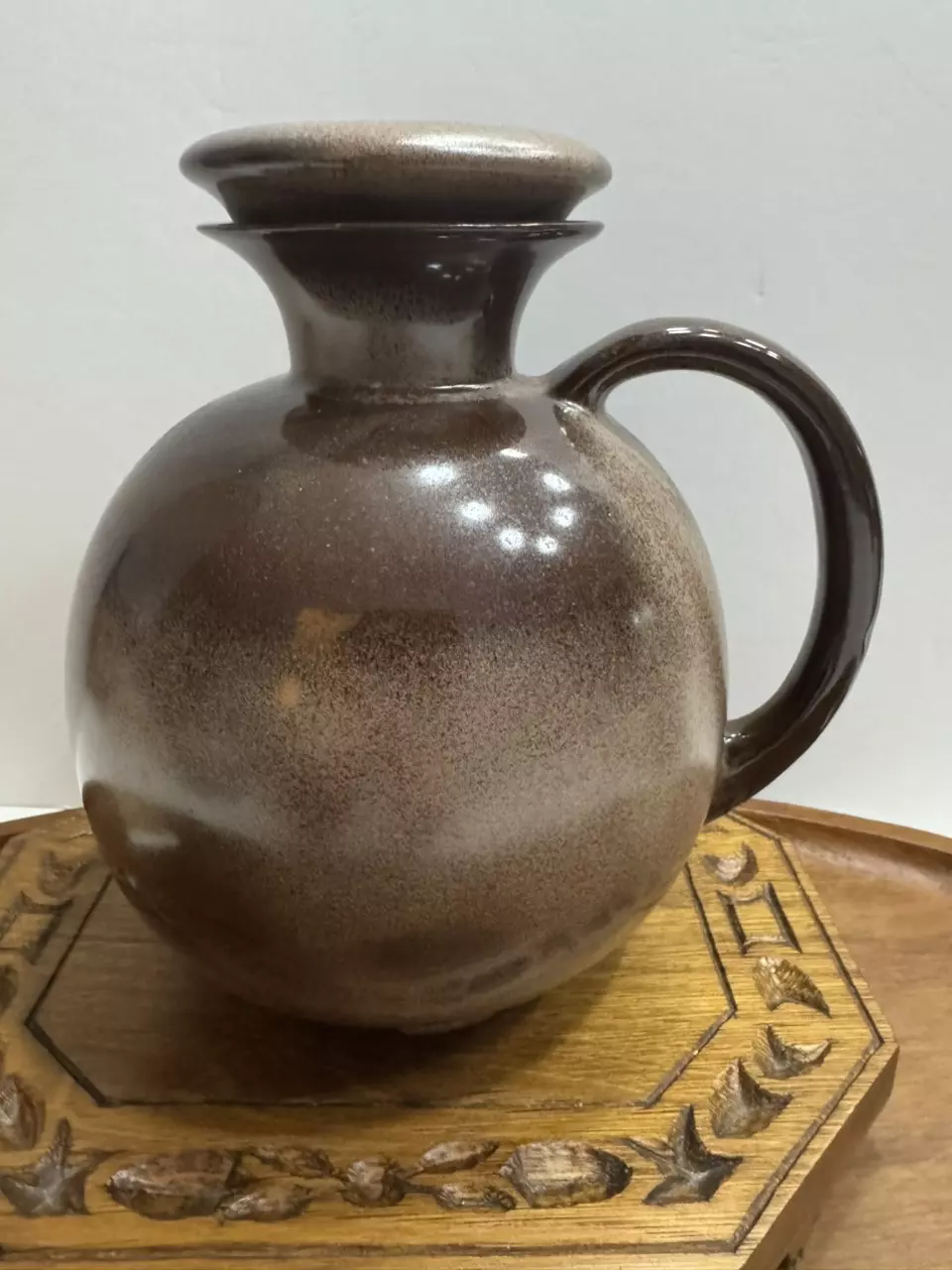 plant/Frankoma Pottery No. 82 carafe in the Brown Satin glaze.-0