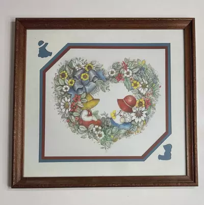 plant/L Chambers Country Boy & Girl, Floral Heart Framed Art Print-0-thumbnail