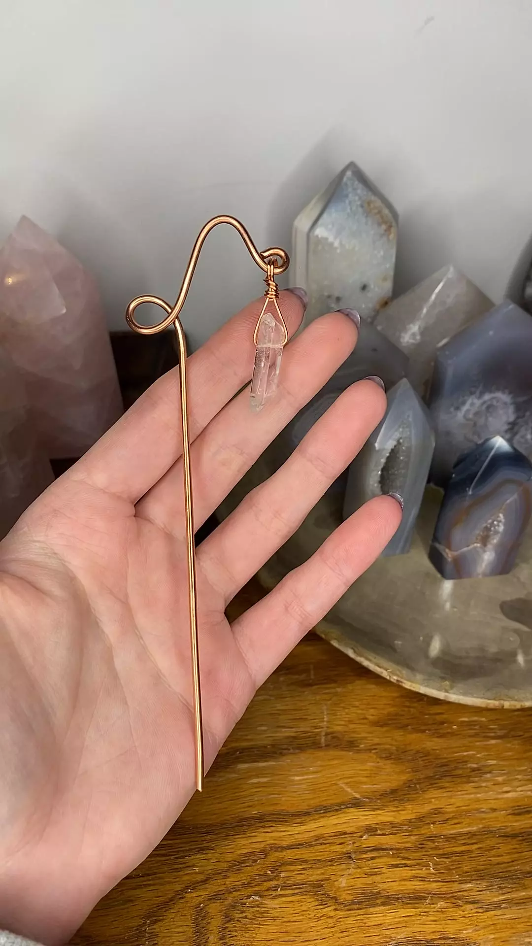 plant/Clear Quartz Point Handmade Electro Culture Plant Stake (1)-0