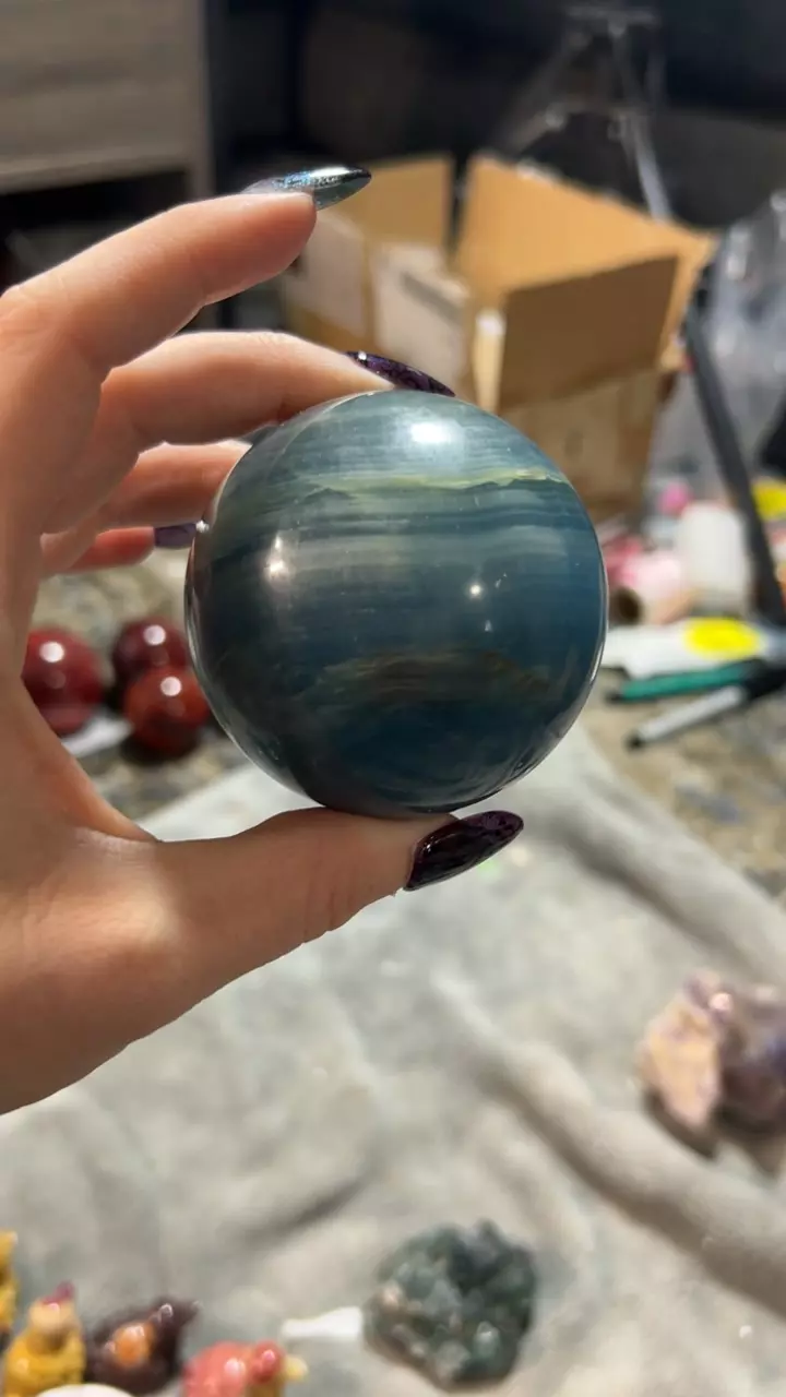 plant/Blue Calcite Sphere-0