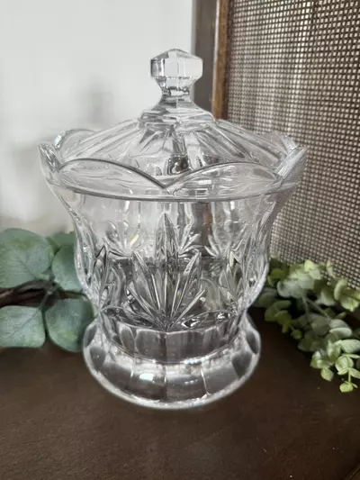 plant/Royal Limited 24% Lead Crystal Tulip Biscuit Jar-0-thumbnail