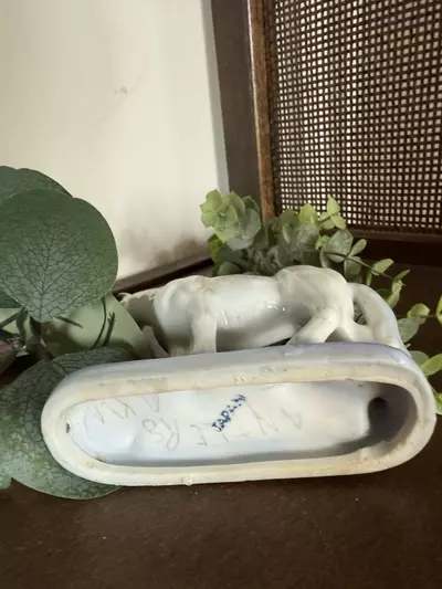 plant/Blue porcelain horse figurine Japan-1-thumbnail