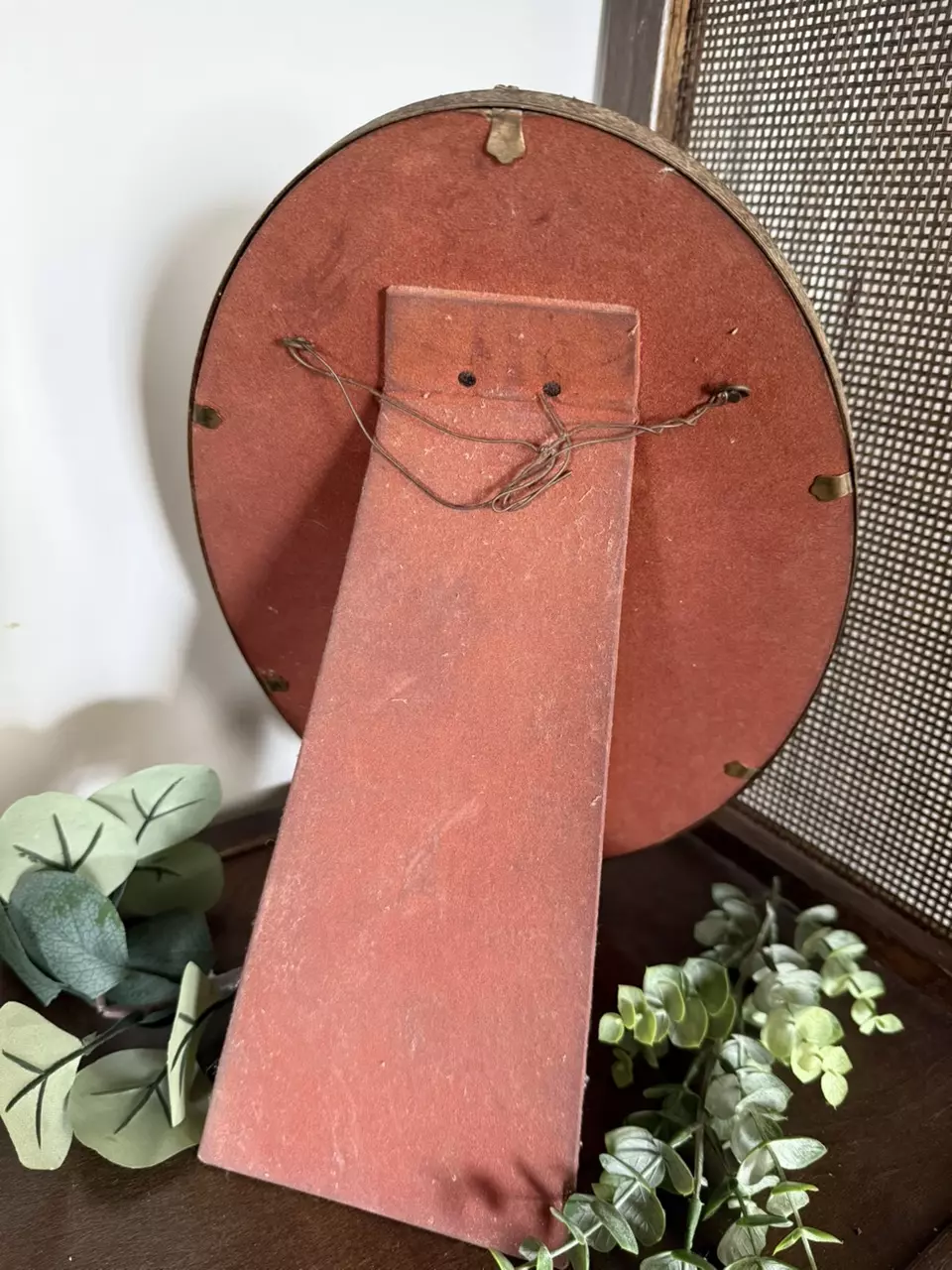 plant/Antique ornate oval frame-3