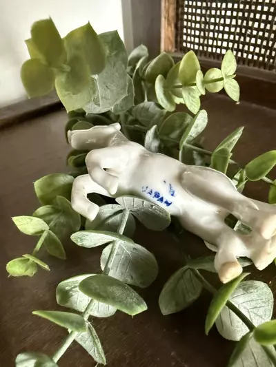 plant/Mini rearing white horse figurine Japan-1-thumbnail
