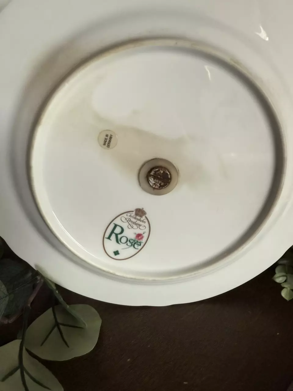 plant/Christineholm Rose porcelain two-tiered serving stand-2