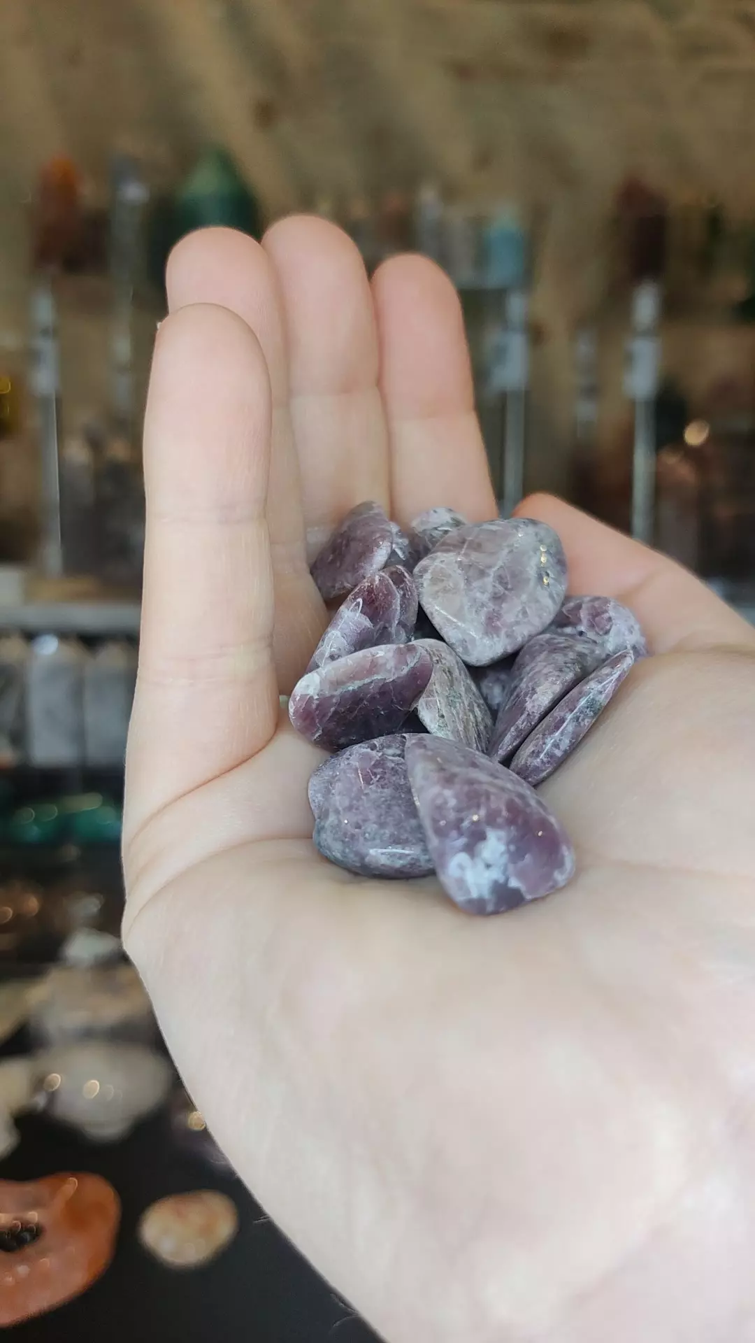plant/Maine Lepidolite Tumbles or Cabs Old Stock-0