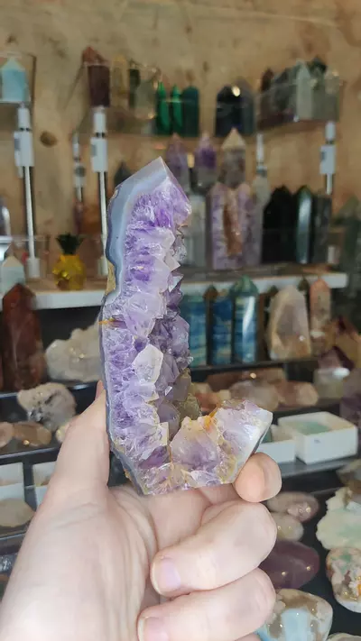 plant/Hematite Amethyst Geode Tower w Agate and dendrites (c)-0-thumbnail
