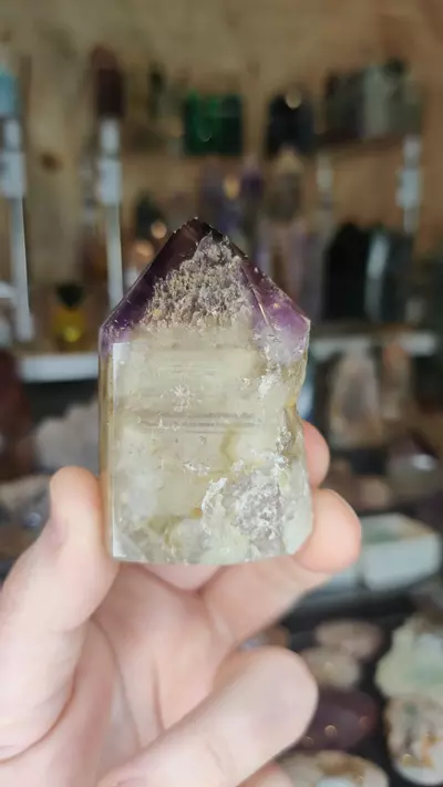 plant/Dreamcoat Amethyst Half Polish Tower Brazil-0-thumbnail