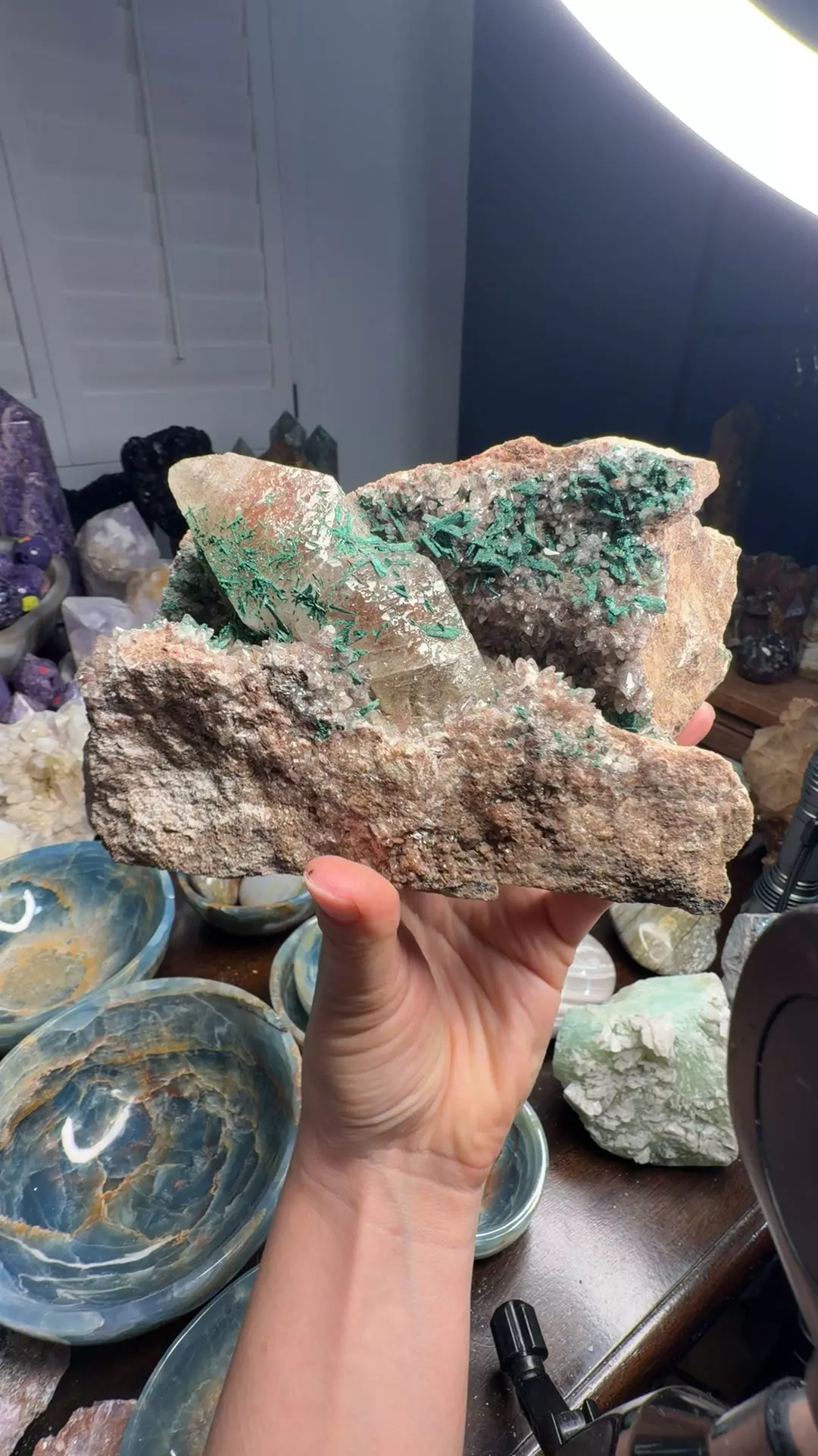 plant/calcite malachite-0