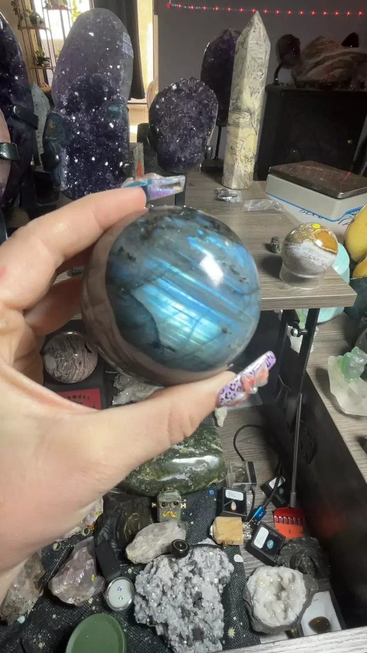 plant/Labradorite Sphere-0