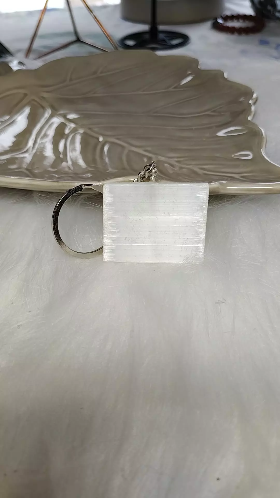 plant/smaller selenite keychain-0