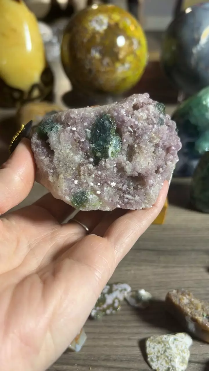 plant/Tourmaline, Lepidolite, Quartz-0