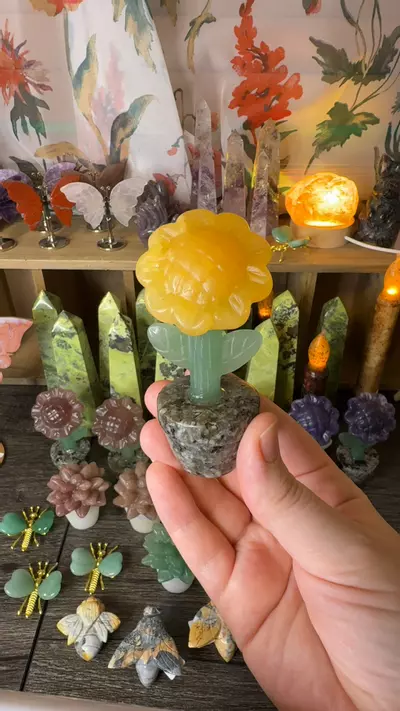 plant/$25 | Yellow Calcite Sunflower in Yooperlite Pot-0-thumbnail