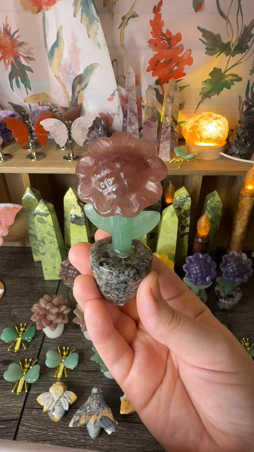 plant/$25 | Strawberry Quartz Sunflower in Yooperlite Pot-0