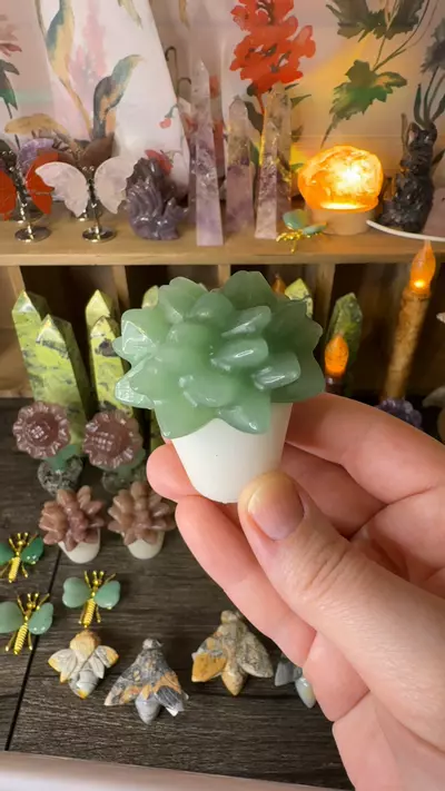 plant/$22 | Green Aventurine Succulent Pot-0-thumbnail
