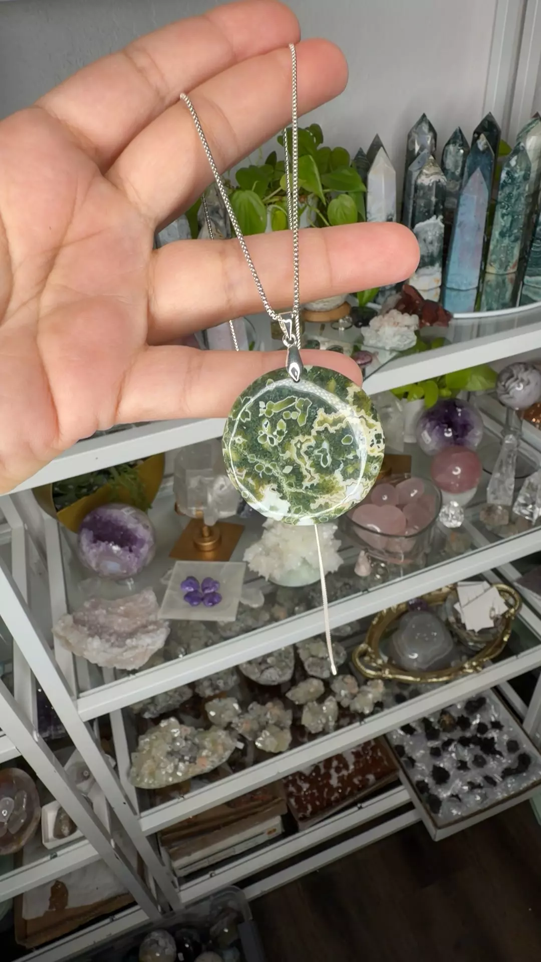 plant/7th Vein OJ necklace Italian Silver adjustable chain-0