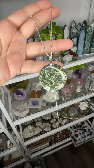 plant/7th Vein OJ necklace Italian Silver adjustable chain-0-thumbnail