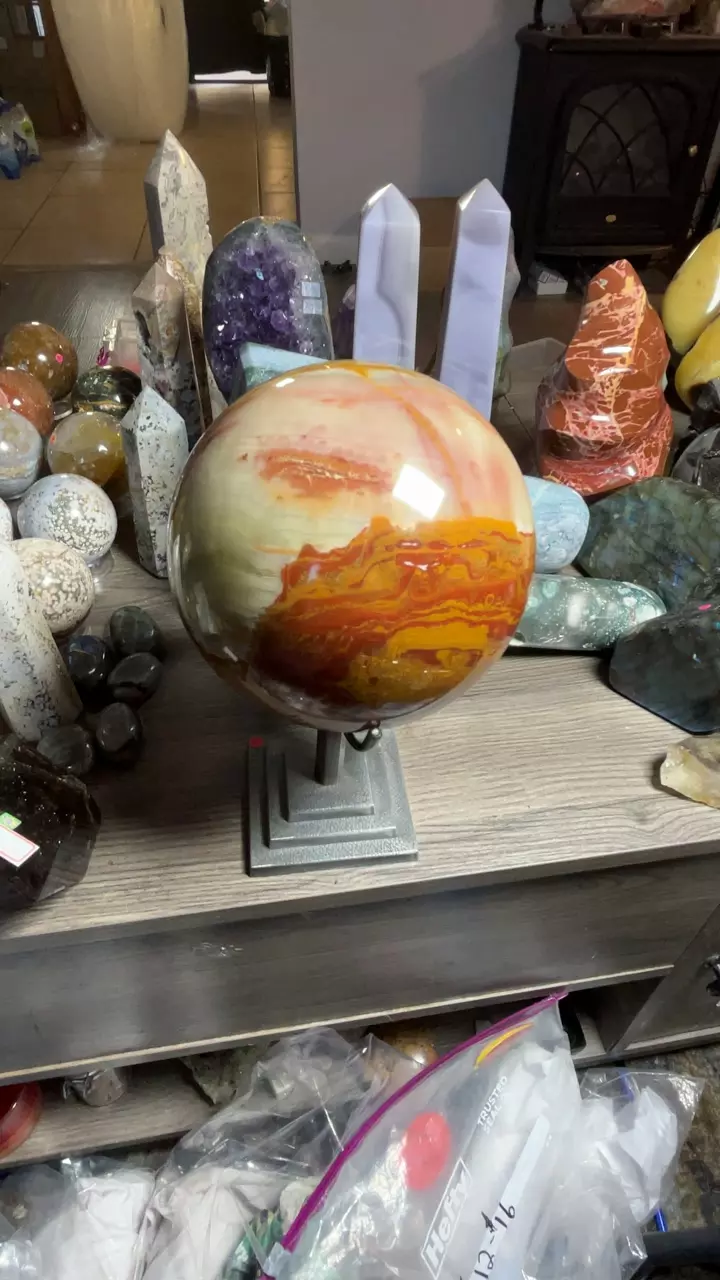 plant/Kirkby - Trona Pinnacles Travertine Sphere-0