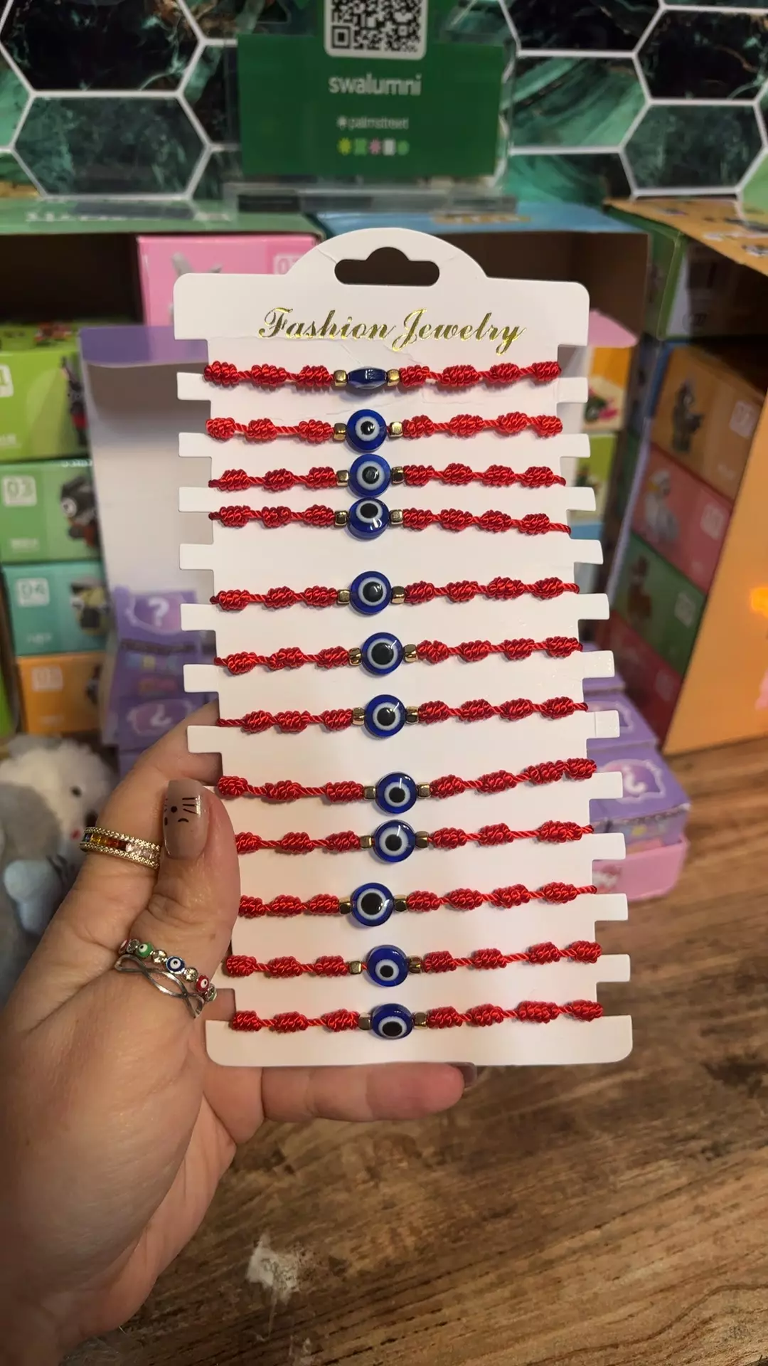 plant/Evil eye corded bracelet-0