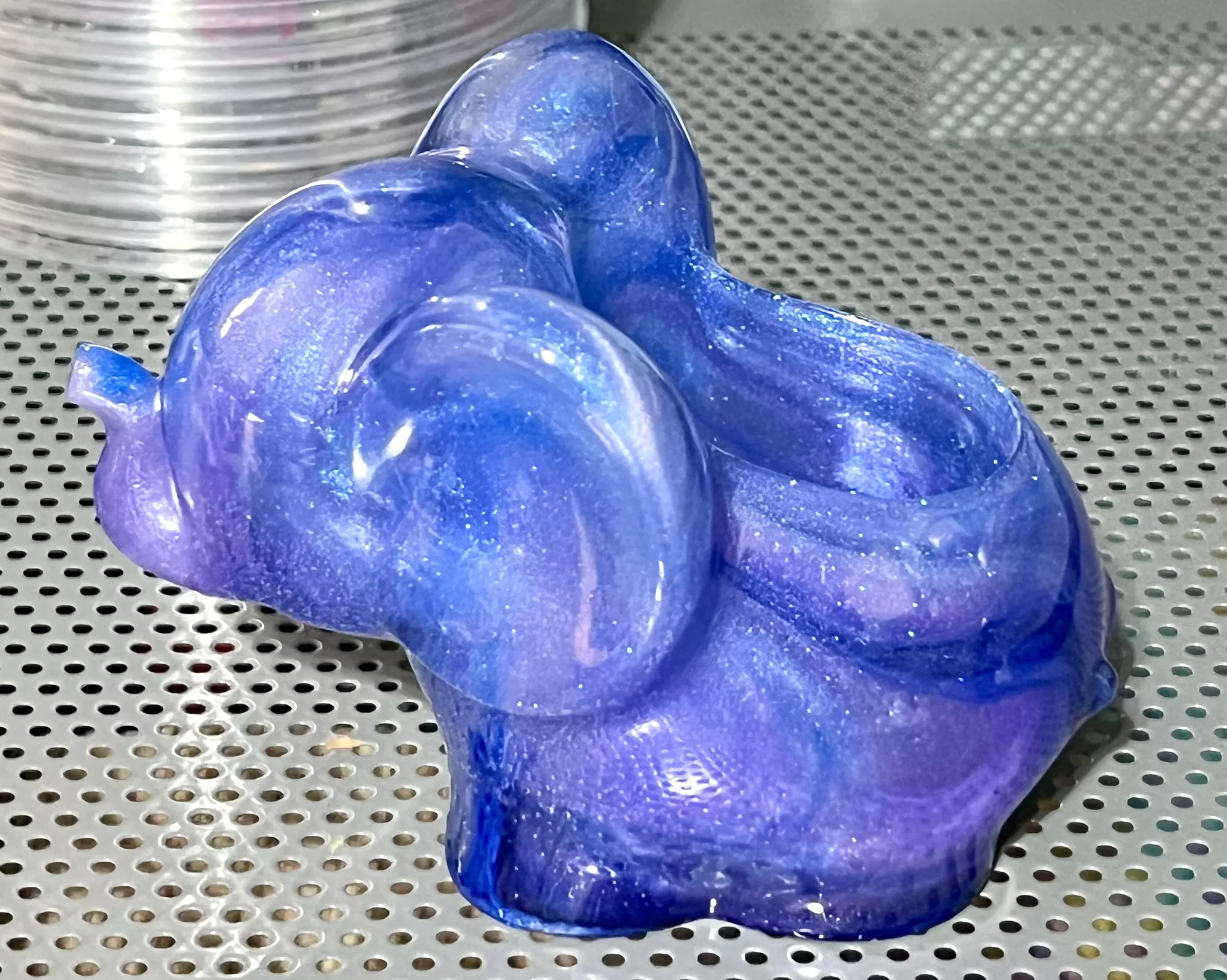 plant/Handmade Resin Blue/Purple Marvle Elephant Ring holder-0