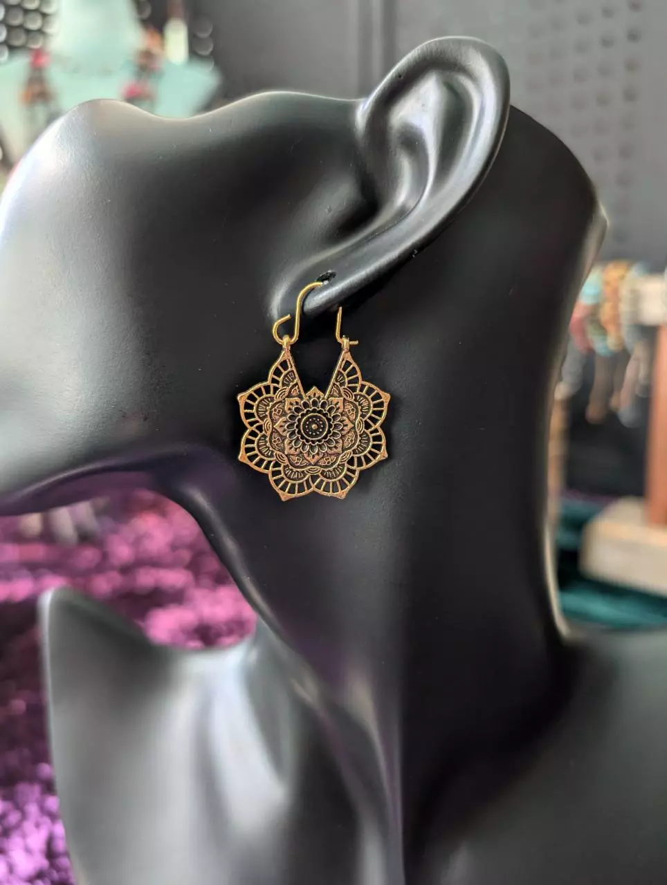 plant/#74 Gold boho earrings-0