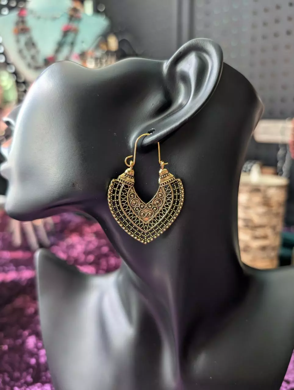 plant/#75 Gold boho earrings-0