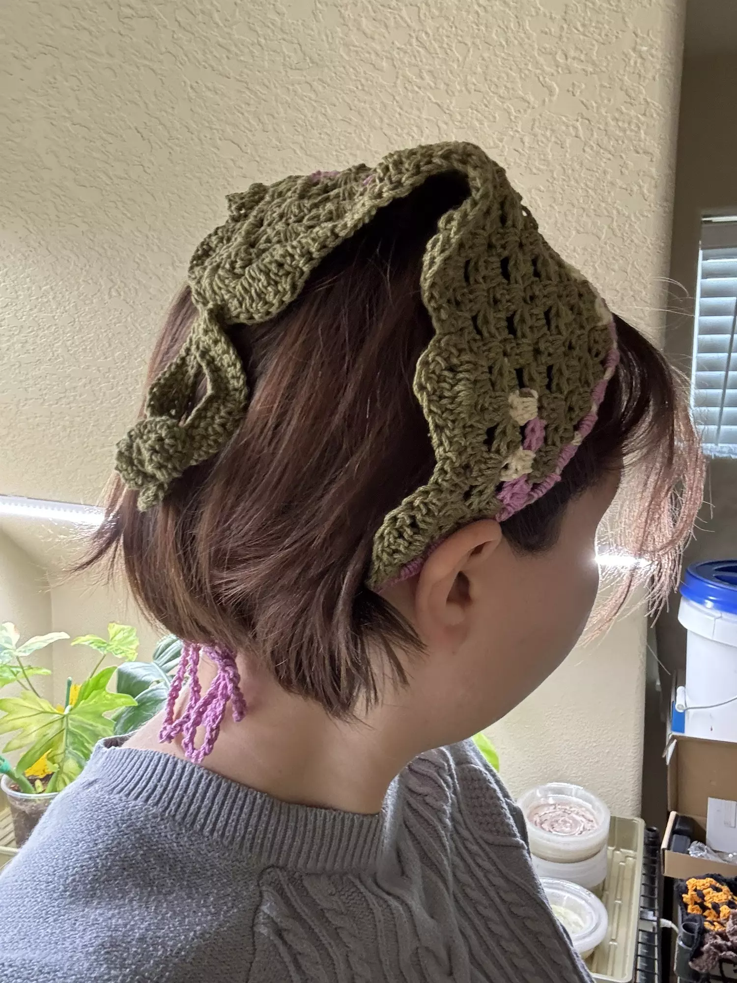 plant/Crochet Luna Moth Bandana (MADE TO ORDER)-4