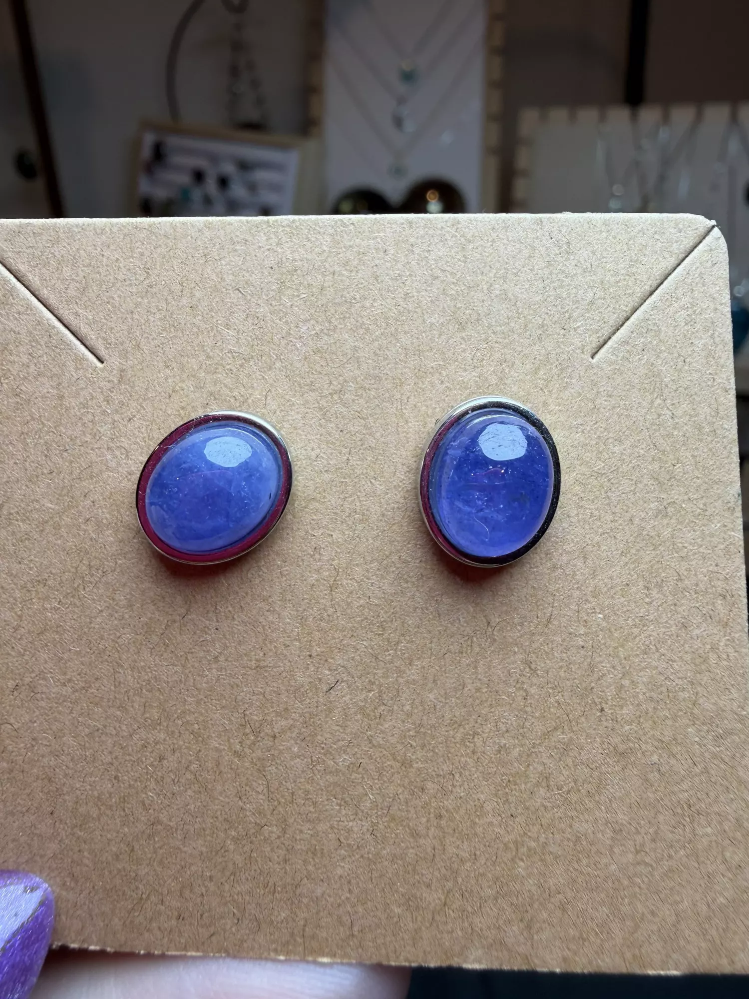 plant/tanzanite s925 earrings-0