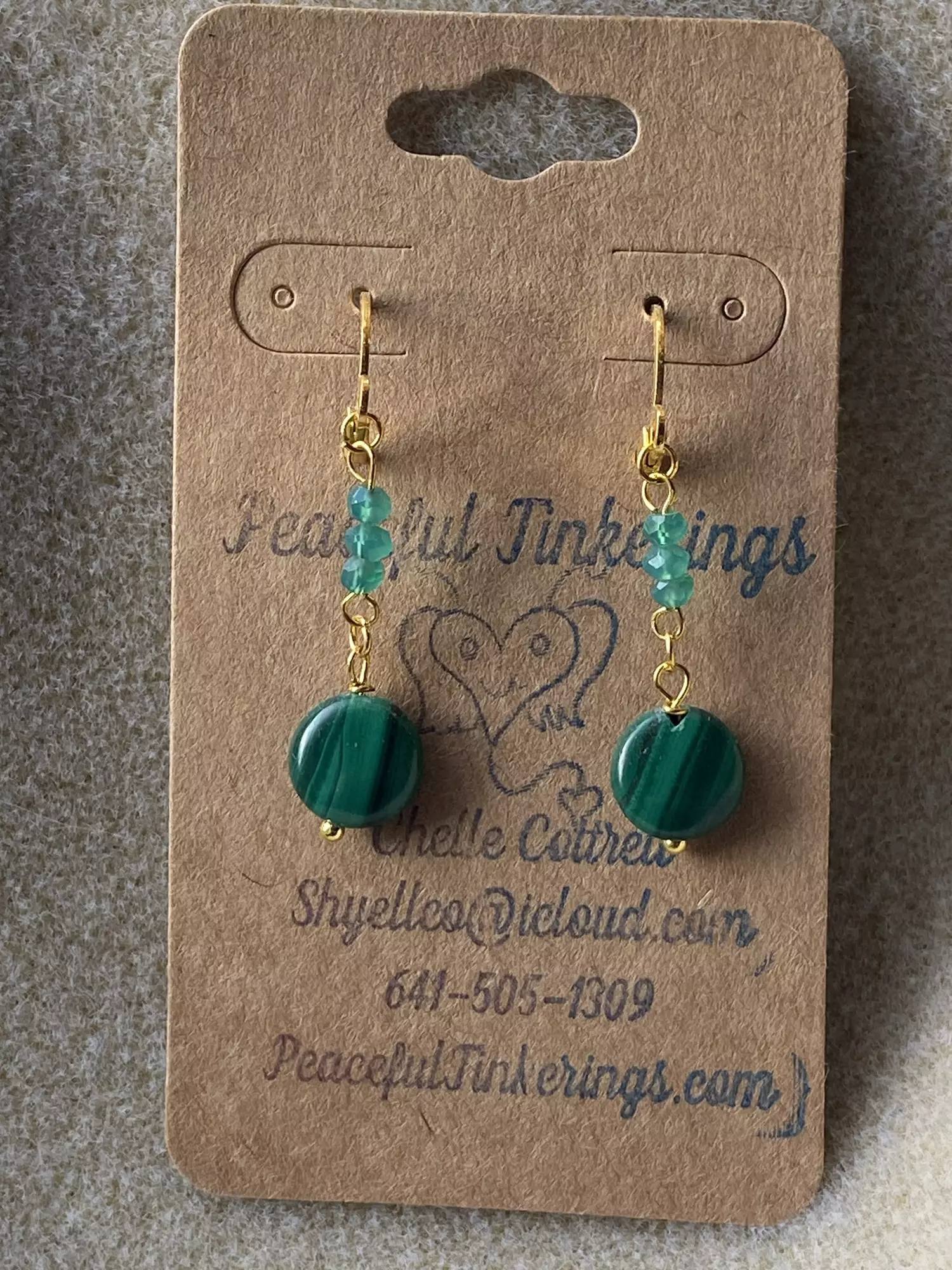 plant/Malachite with Amazonite Earrings-0