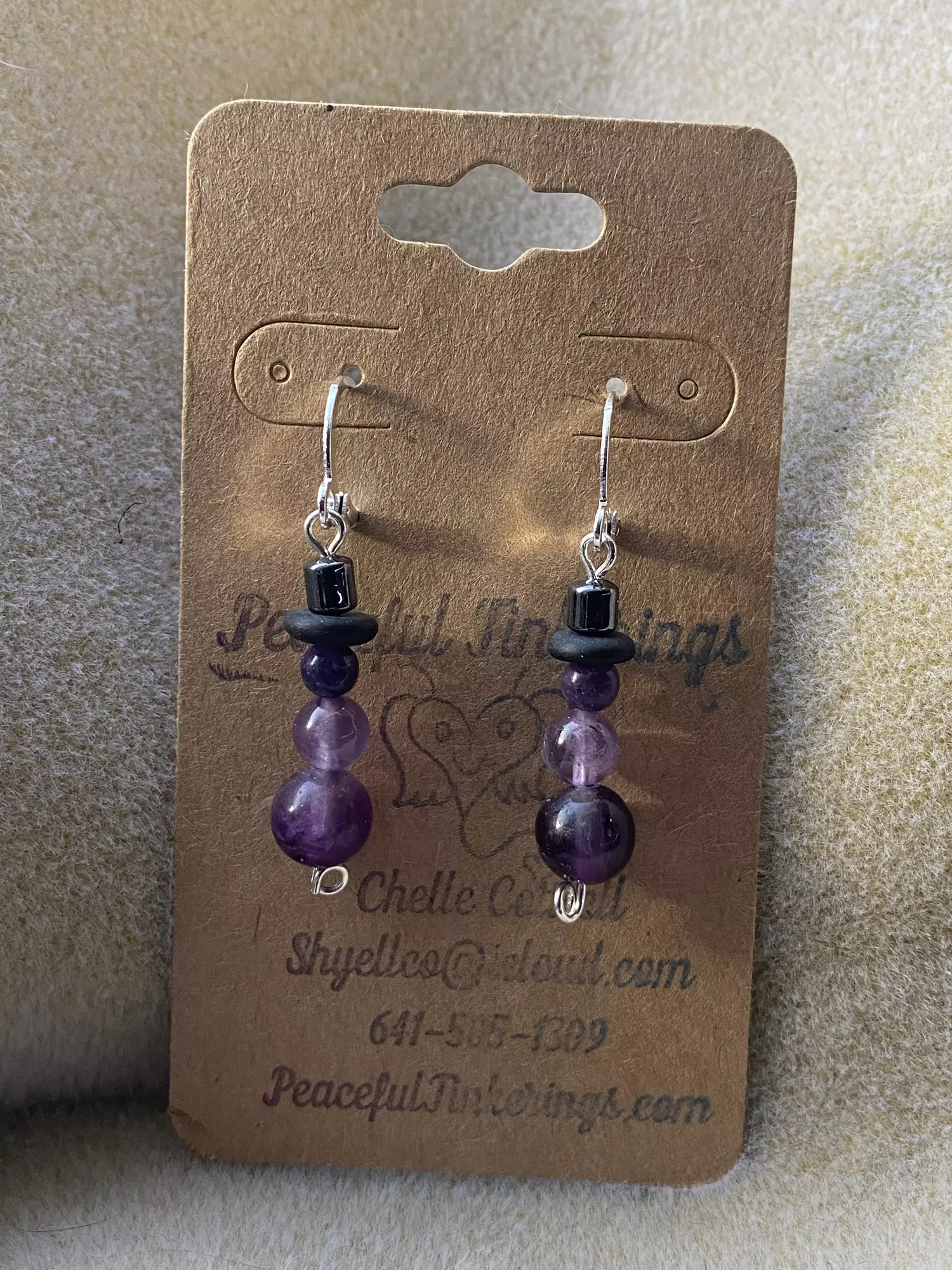 plant/Amethyst with  Fluorite Snowmen Earrings-0