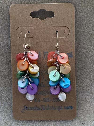 plant/Dyed Shell Earrings-0-thumbnail