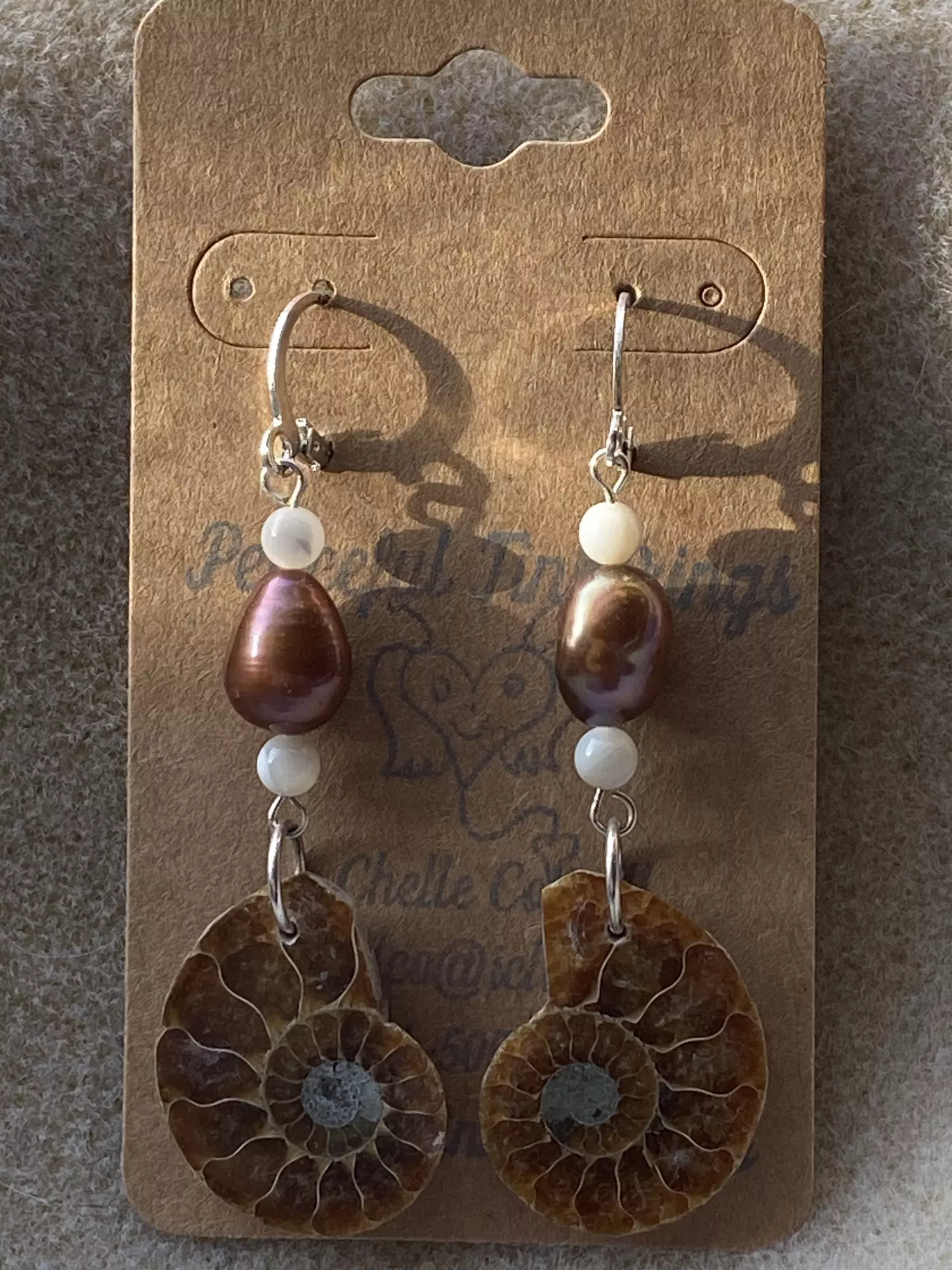 plant/Custom Ammonite Earrings-0