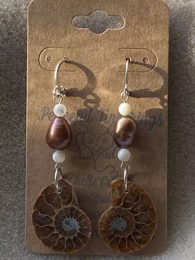 plant/Custom Ammonite Earrings-0-thumbnail